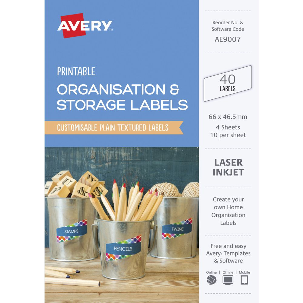 Avery Rectangle Labels 66 x 46.5mm White 40 Pack