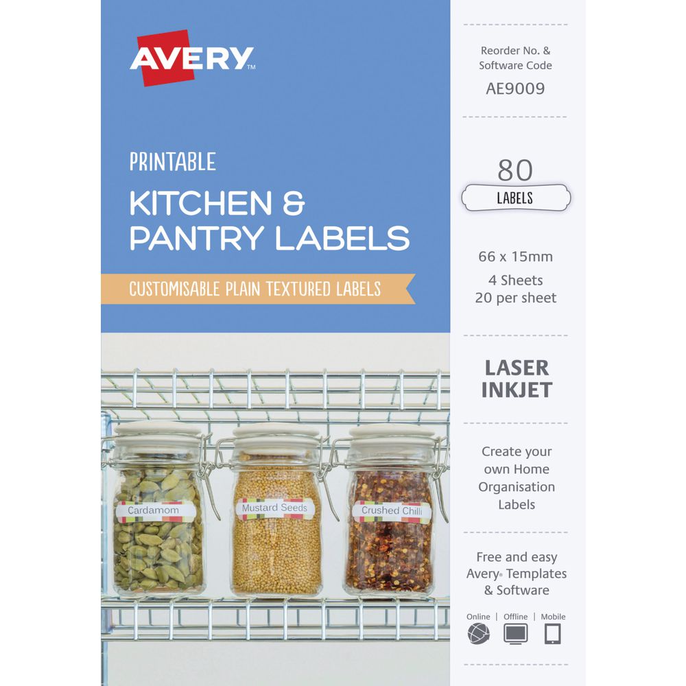 Avery Rectangle Labels 66 x 15mm White 80 Pack