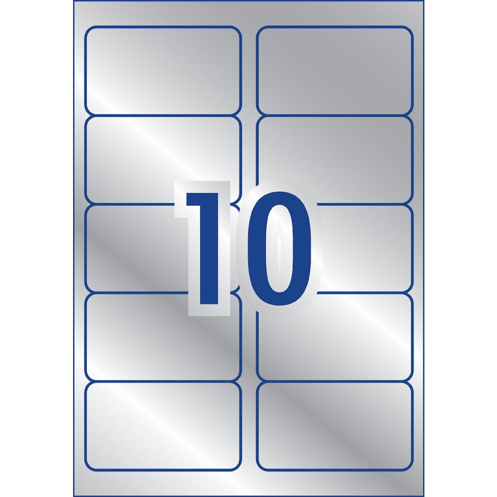 Avery Heavy Duty Labels Metallic Silver 10 UP 20 Pack