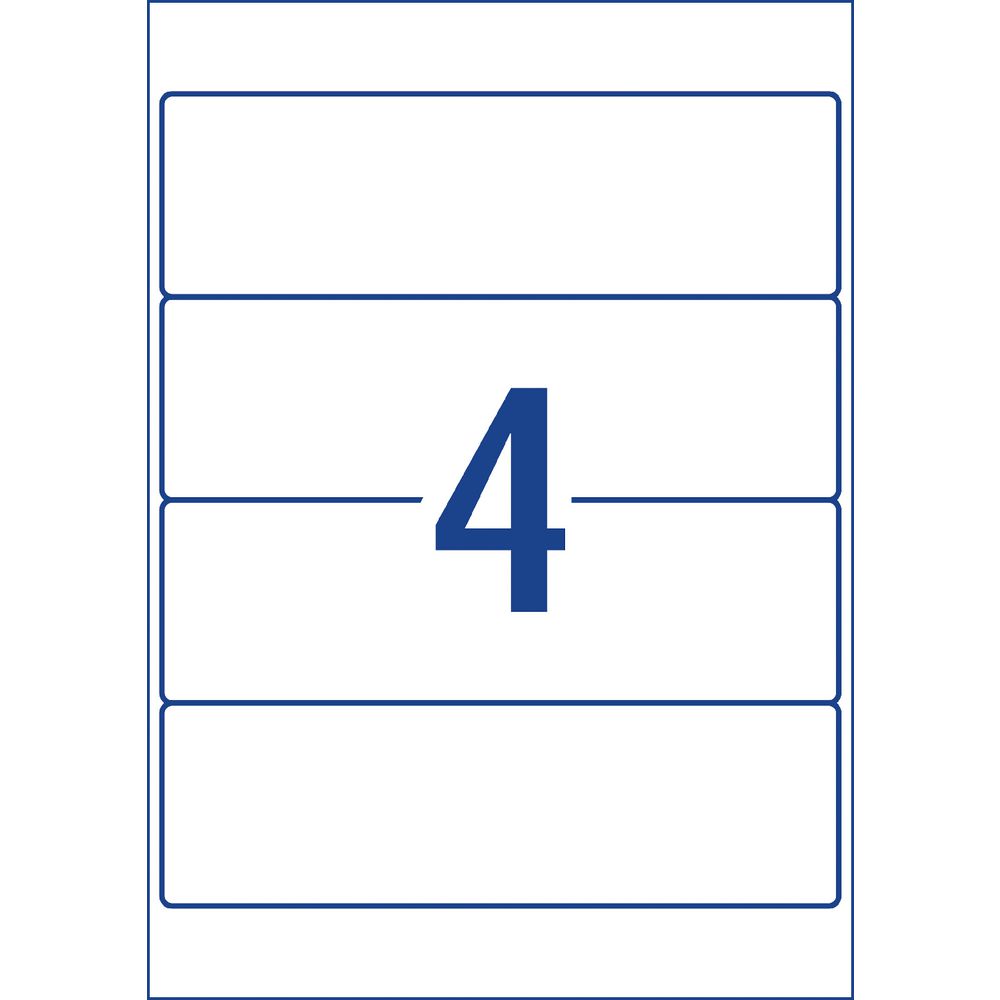 Avery Laser Lever Arch Labels White 25 Sheets 4 Per Page