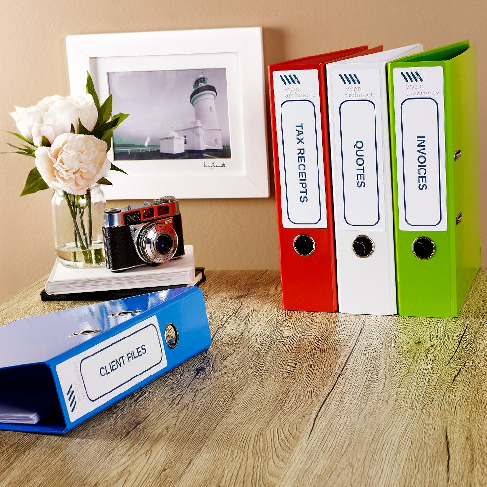 Avery Laser Lever Arch Labels White 25 Sheets 4 Per Page