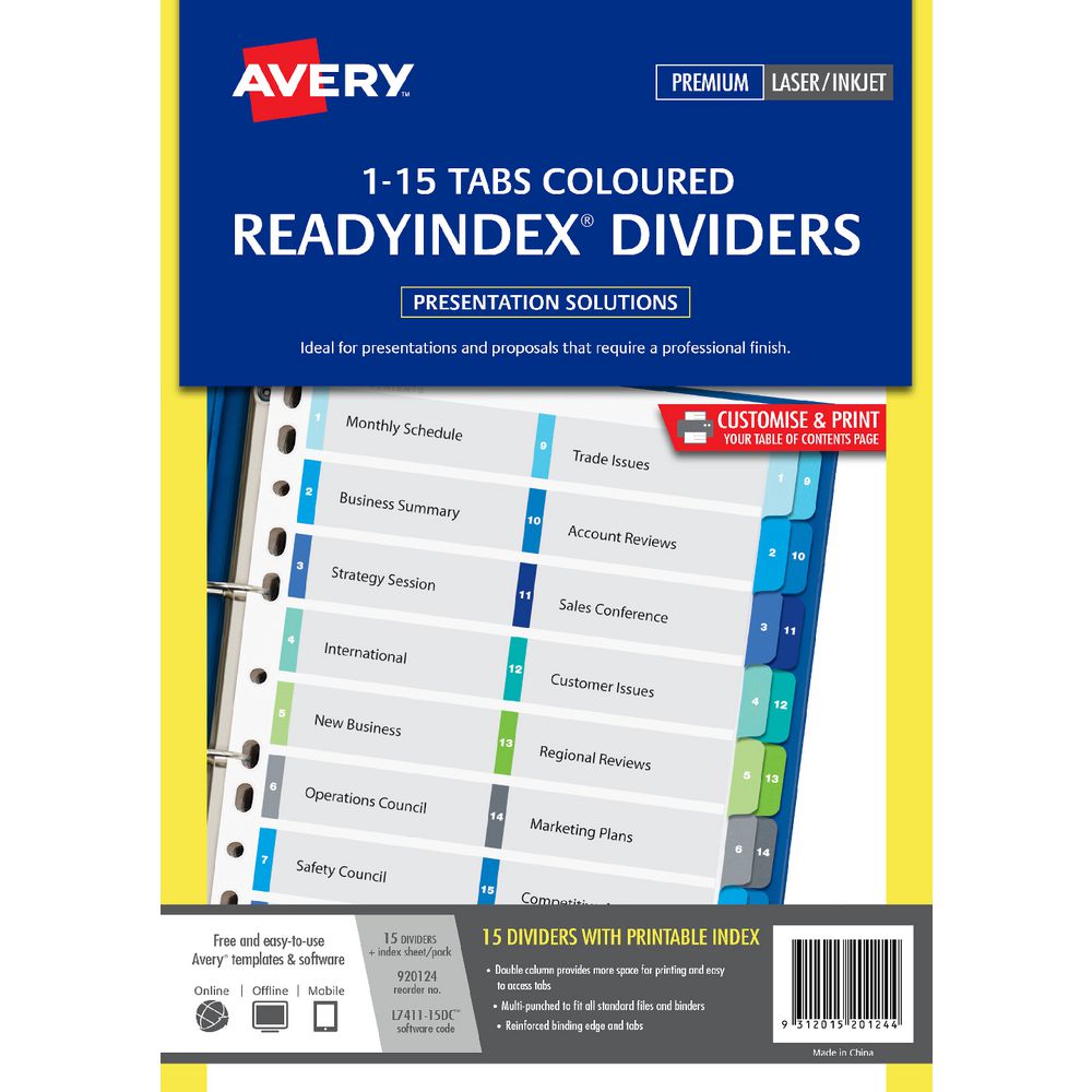 Avery 15 Tab Dividers Template For Letter xiluslot