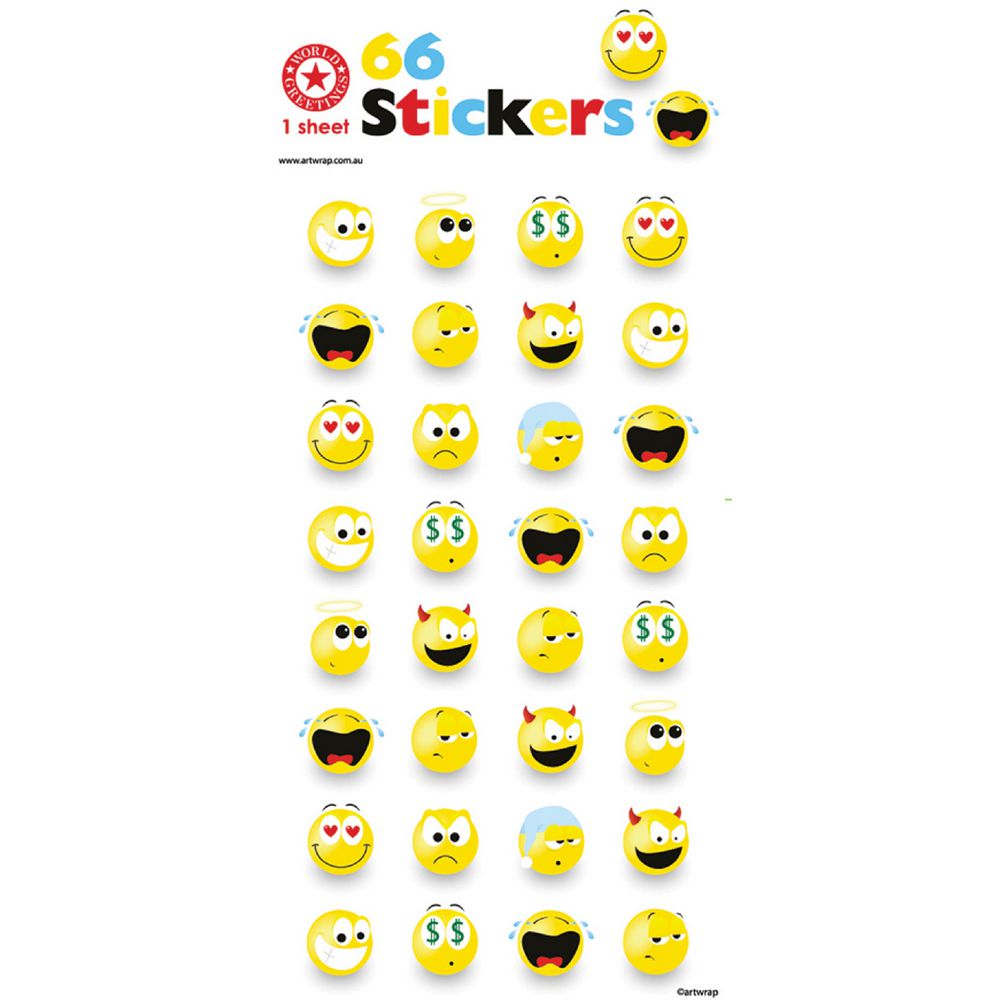 Artwrap Sticker Sheet Smile Faces