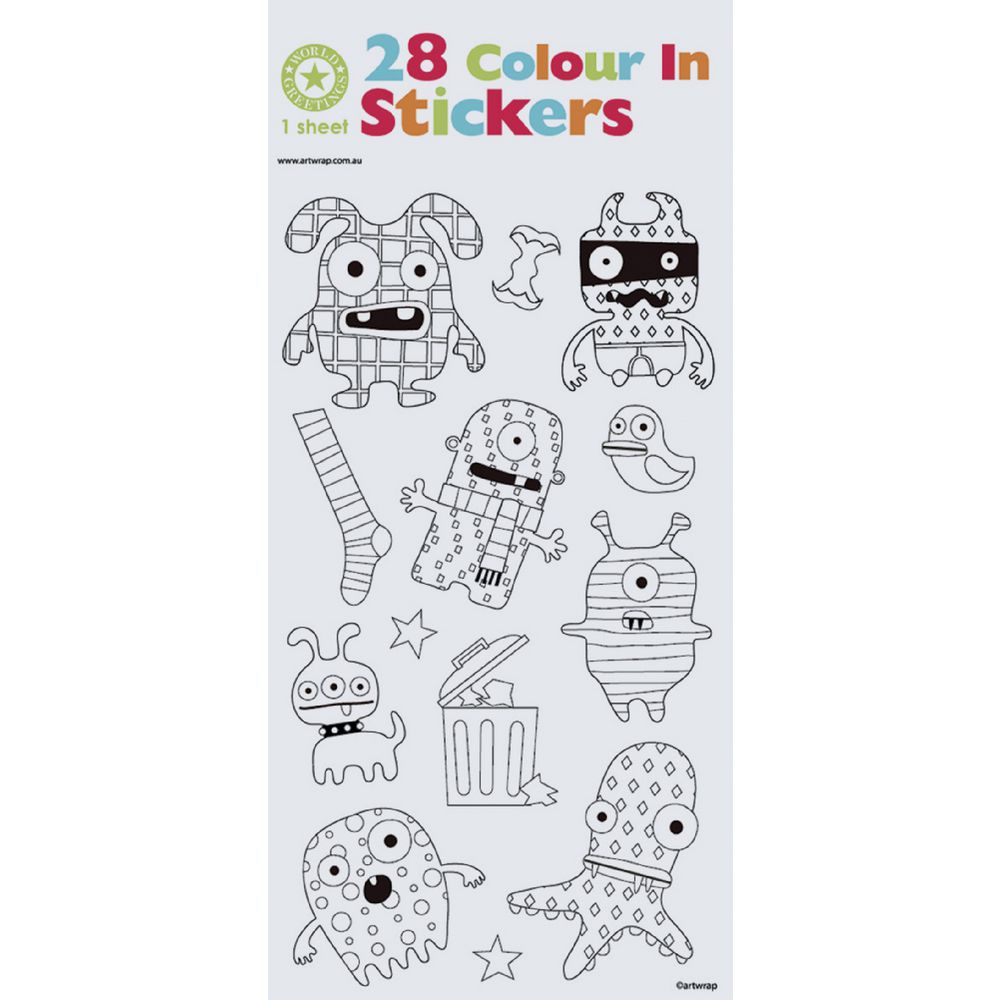 Artwrap Colouring Stickers Monster