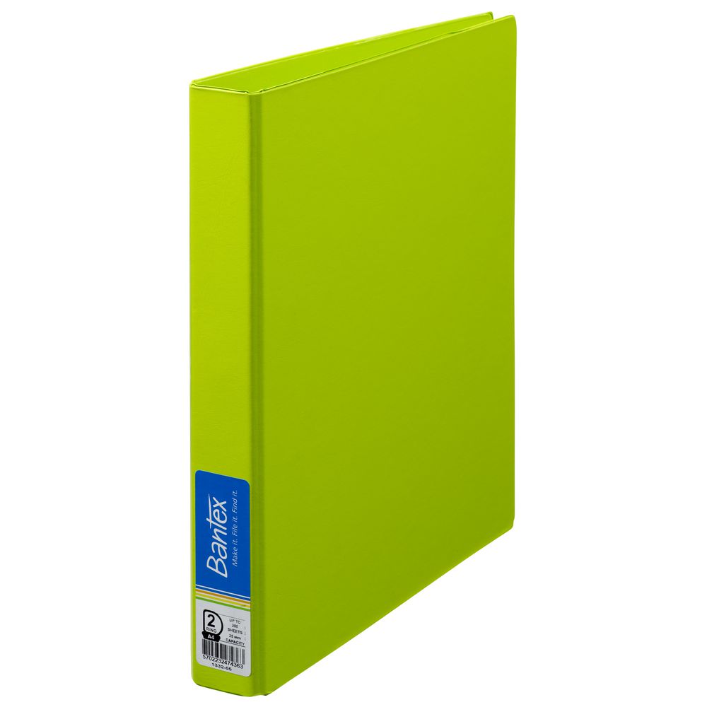 Bantex Binder A4 2 D-Ring 25mm Lime
