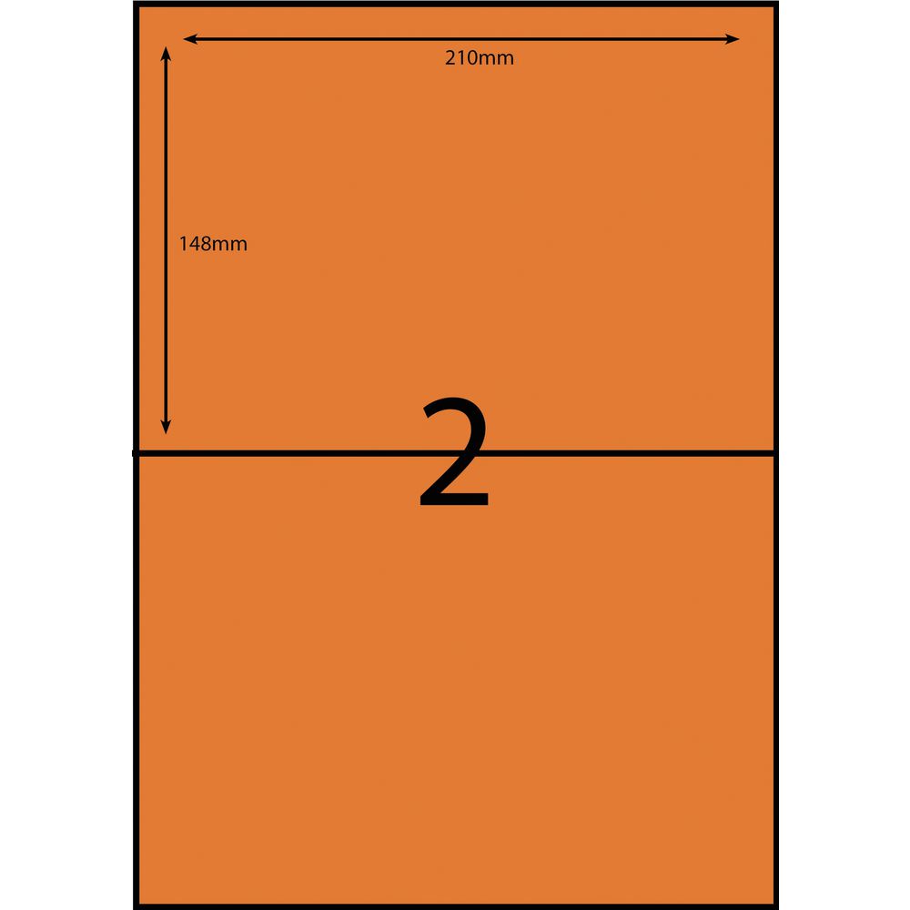 Stock Forms Australia A4 Fluoro Orange Labels 100 Pack