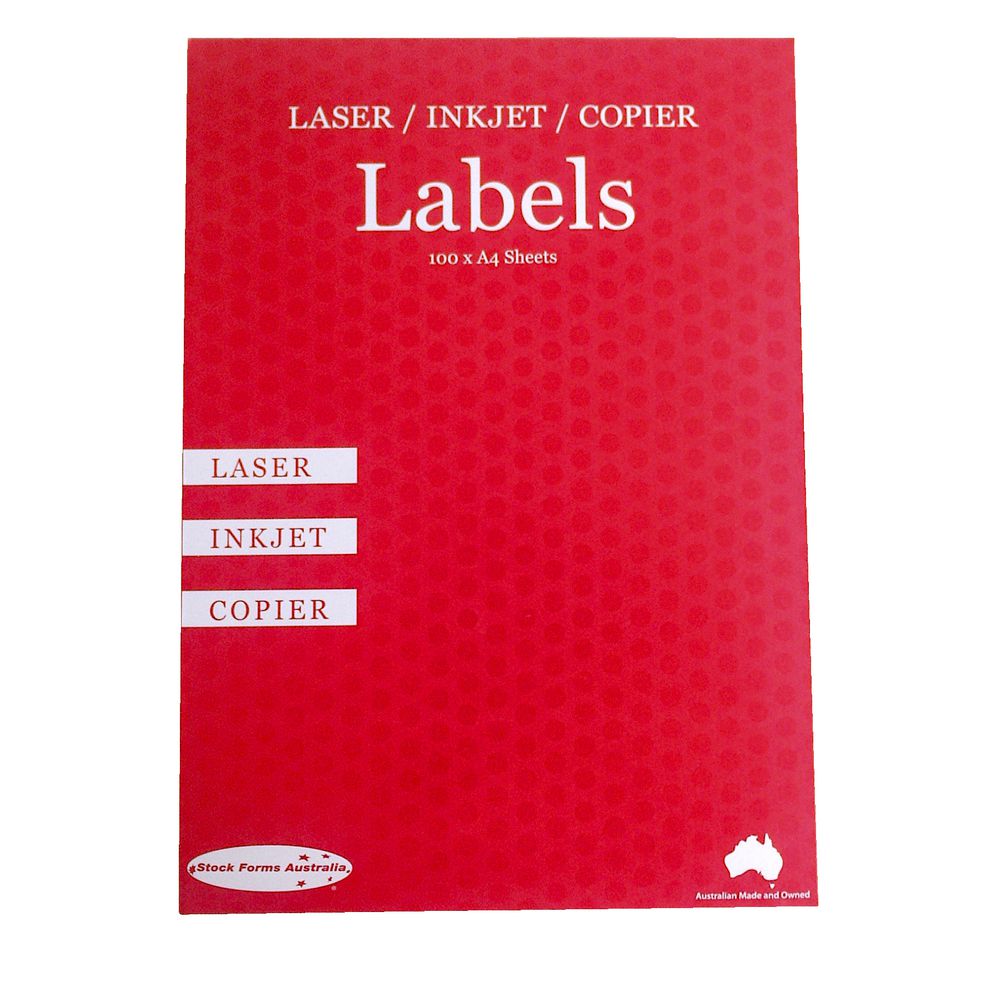 Stock Forms Australia A4 Fluoro Pink Labels 100 Pack