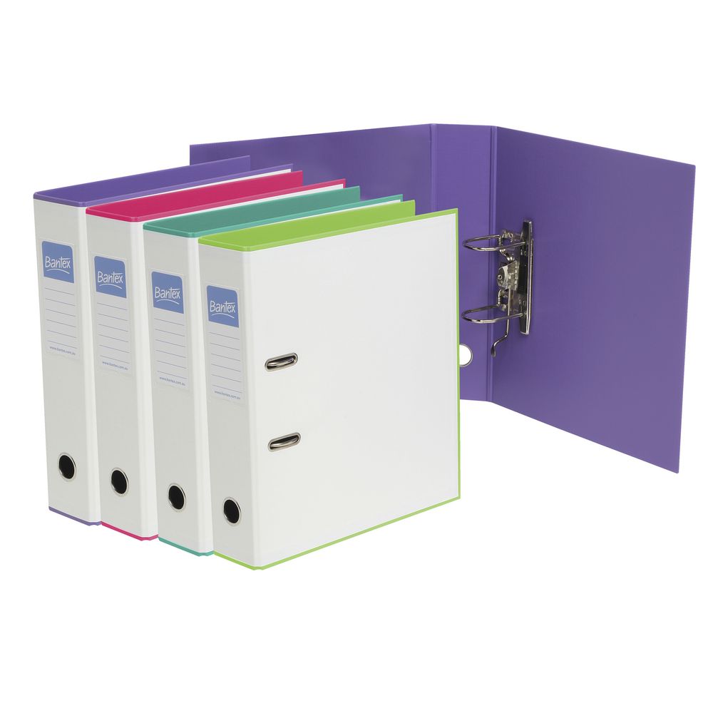 Bantex A4 Duets Lever Arch File White and Lime