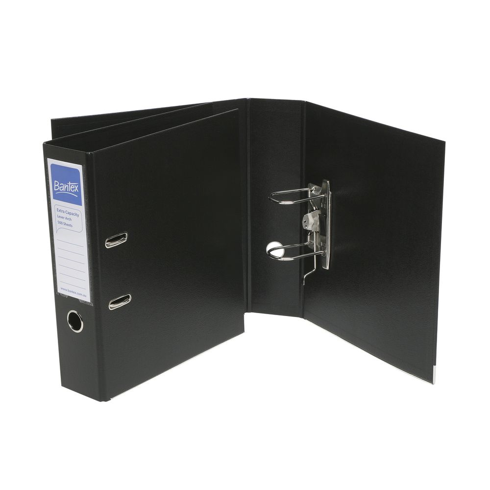 Bantex A4 Extra Capacity 2 Ring Lever Arch Folder Black