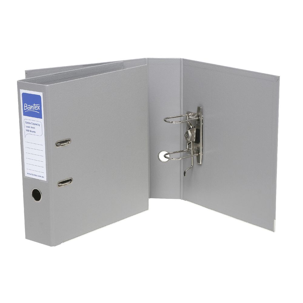 Bantex A4 Extra Capacity 2 Ring Lever Arch Folder Grey