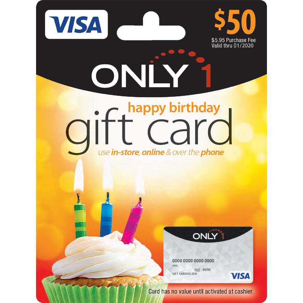 Visa Only 1 Gift Card $50 Birthday