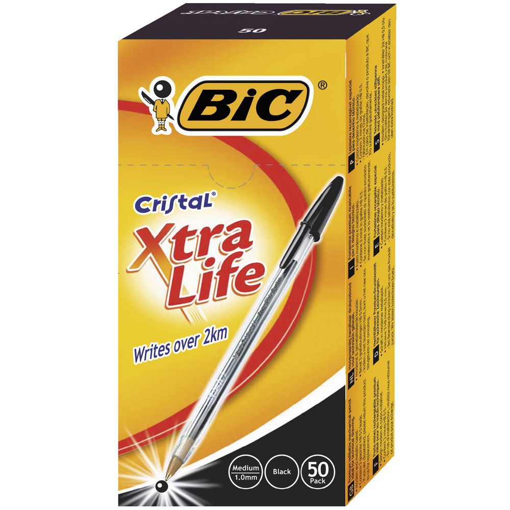 BIC Cristal Ballpoint Pens Black 50 Pack