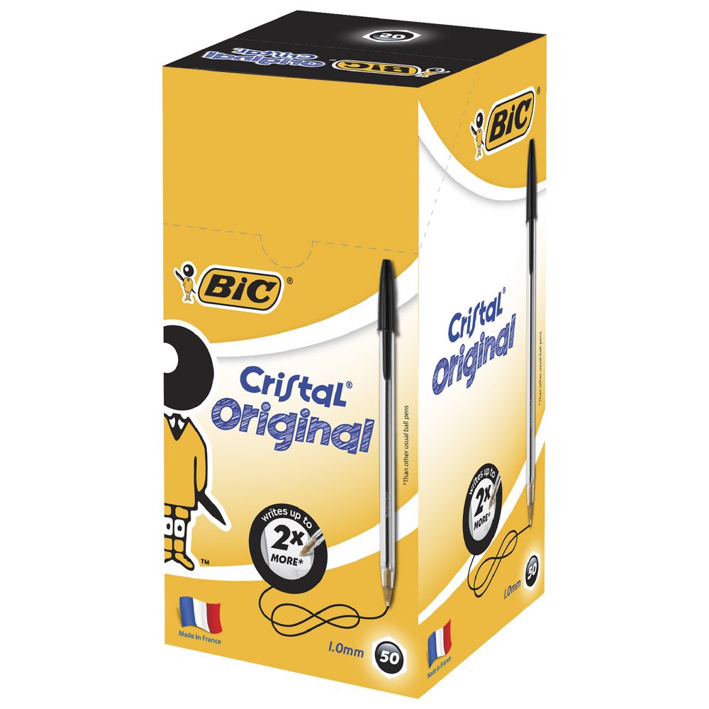 BIC Cristal Xtra Life Ballpoint Pens Black 50 Pack