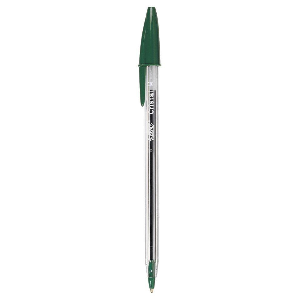 BIC Cristal Medium Ballpoint Pens Green 12 Pack
