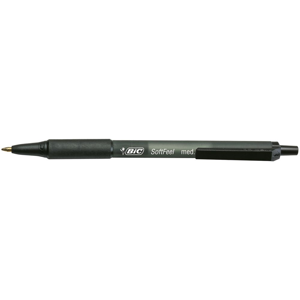 BIC Softfeel Retractable Ballpoint Pens Black 3 Pack