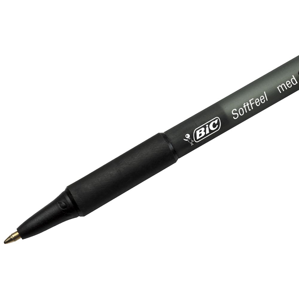 BIC Softfeel Retractable Ballpoint Pens Black 3 Pack