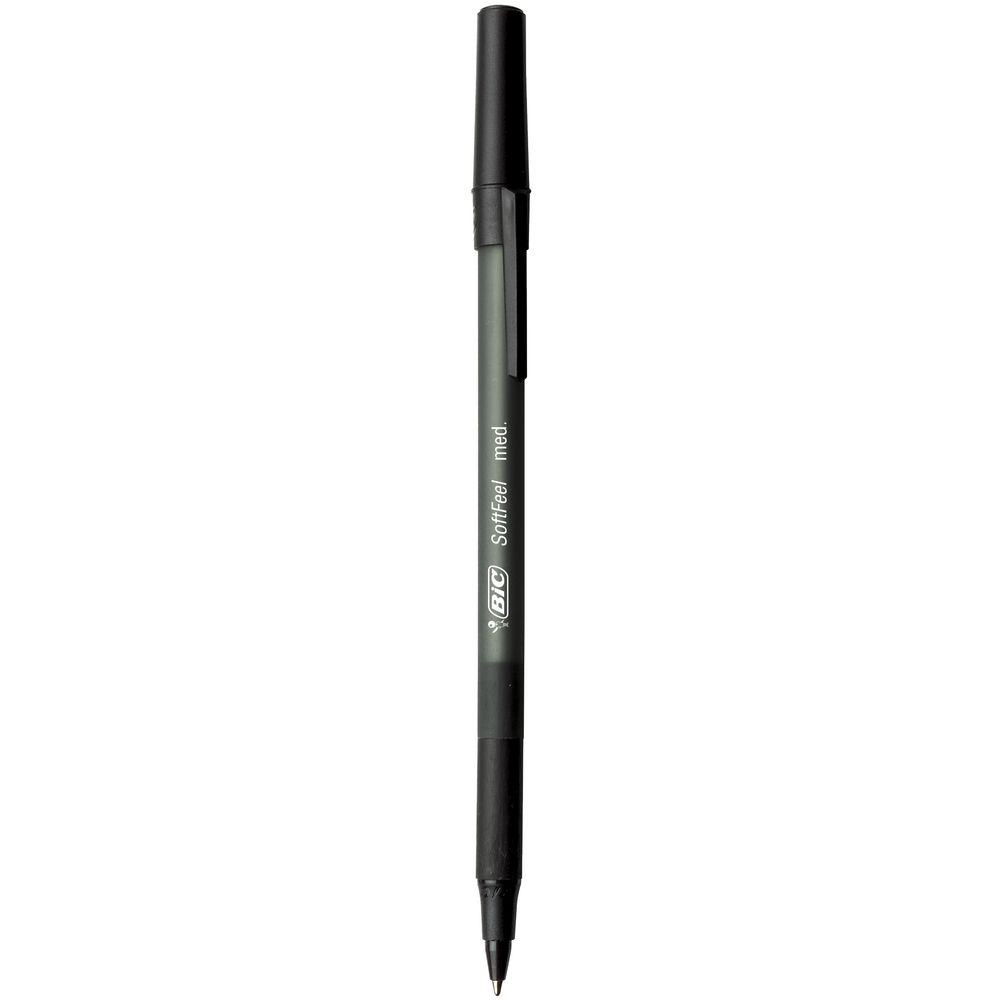 BIC Softfeel Stic Ballpoint Pens Black 12 Pack