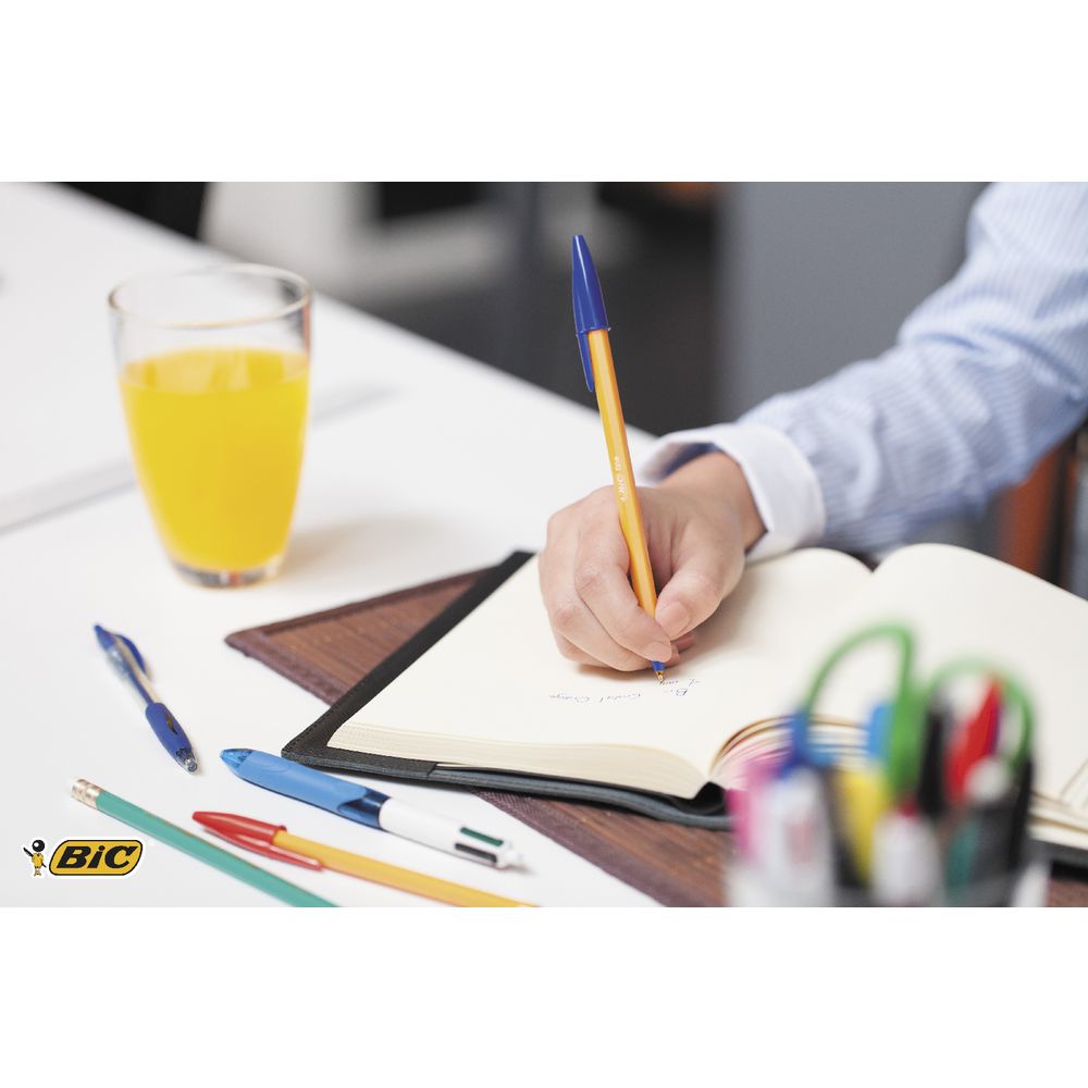 BIC Cristal Fine Point Ballpoint Pens Blue 12 Pack
