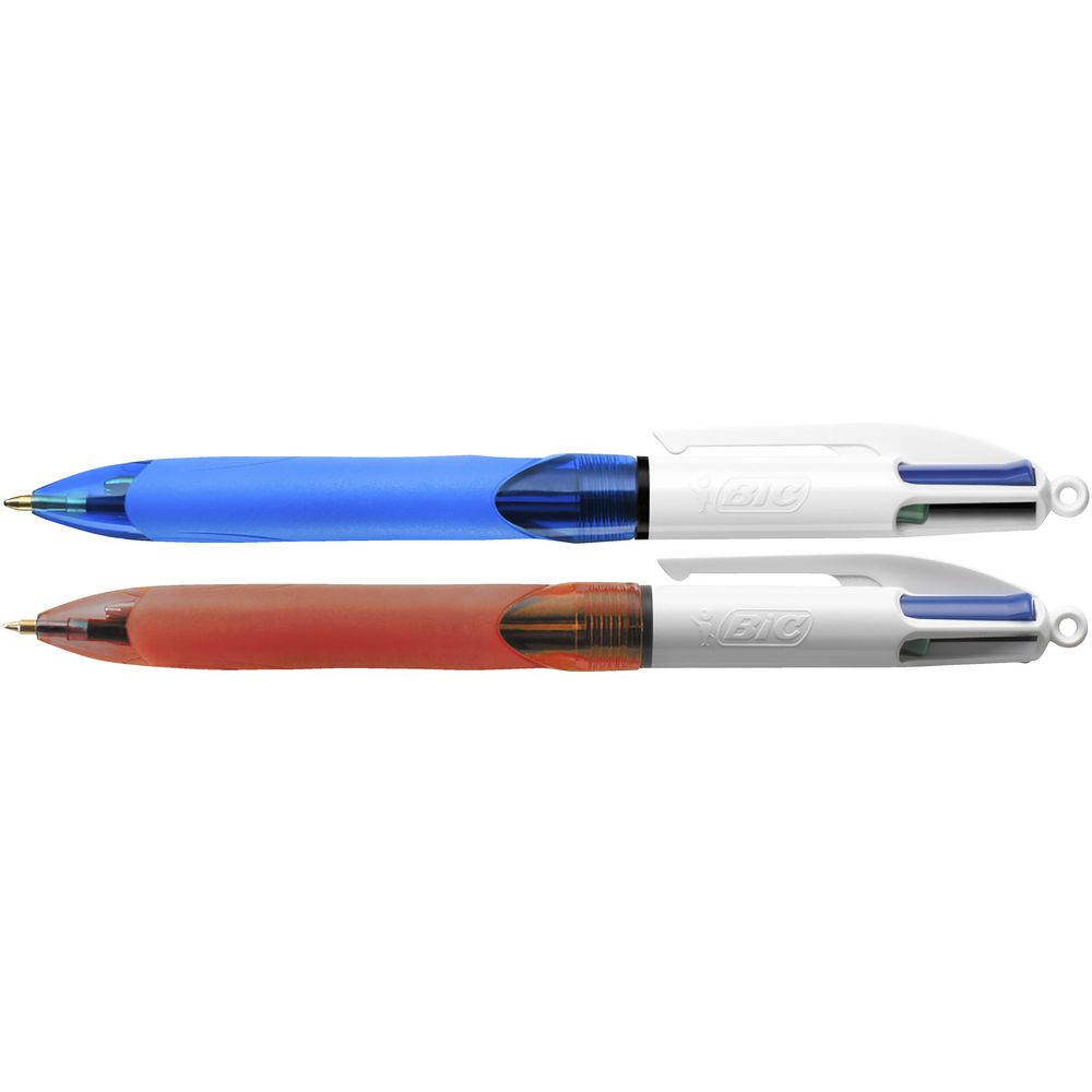 BIC 4 Colour Grip Ballpoint Pens Fine and Medium Tip Duo Pack