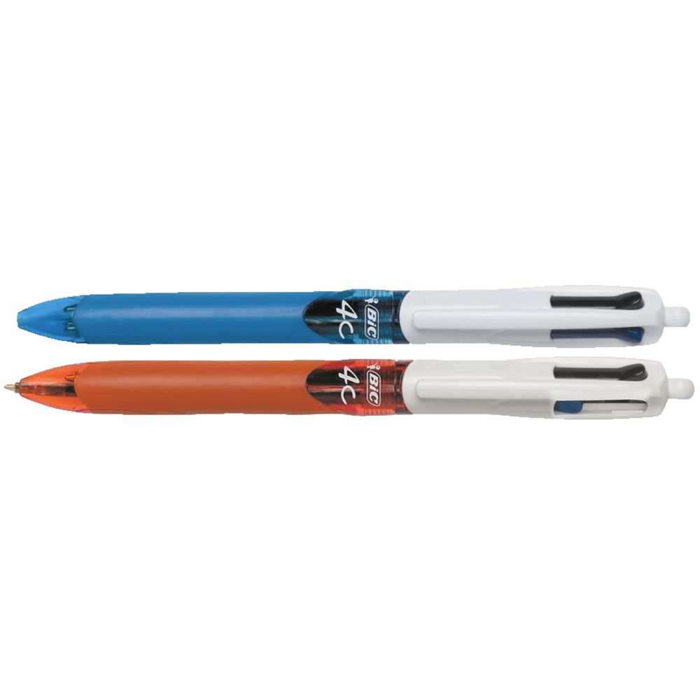 BIC 4 Colour Grip Ballpoint Pens Fine and Medium Tip Duo Pack
