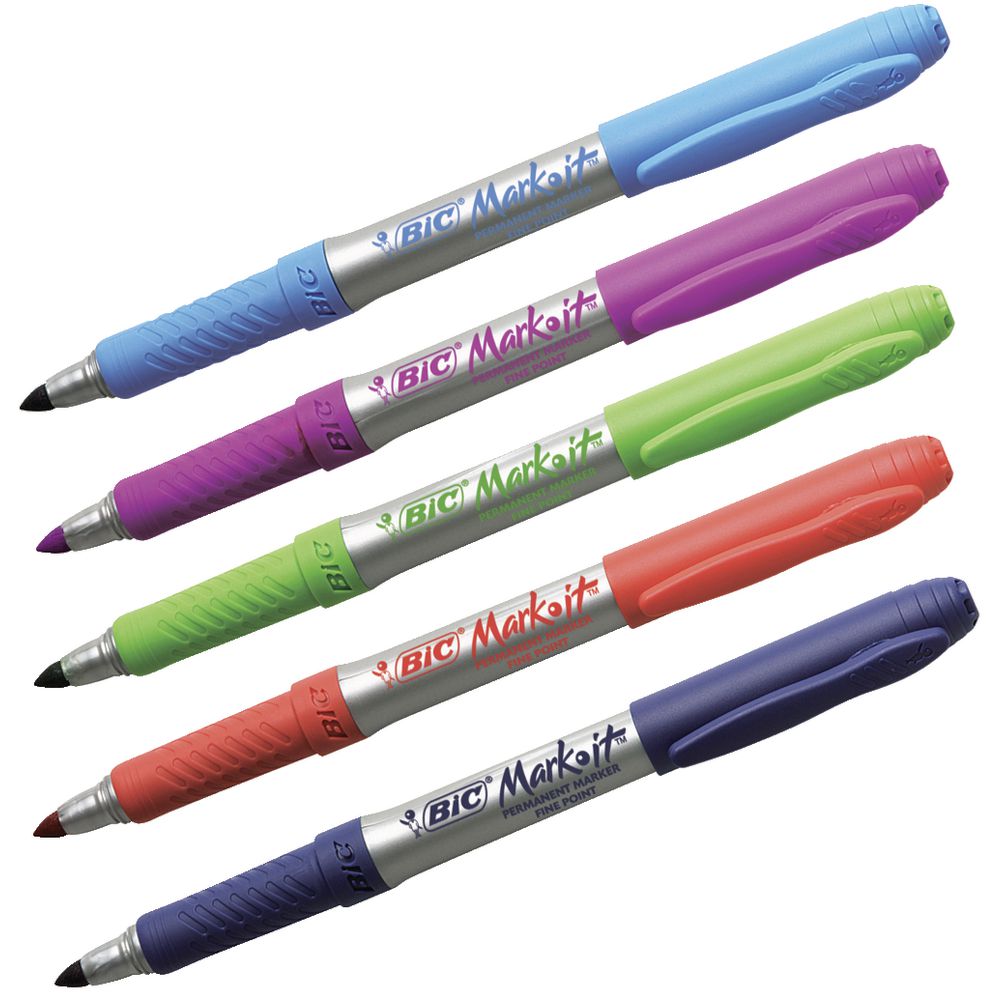 BIC Mark-It Fine Permanent Markers Assorted 5 Pack