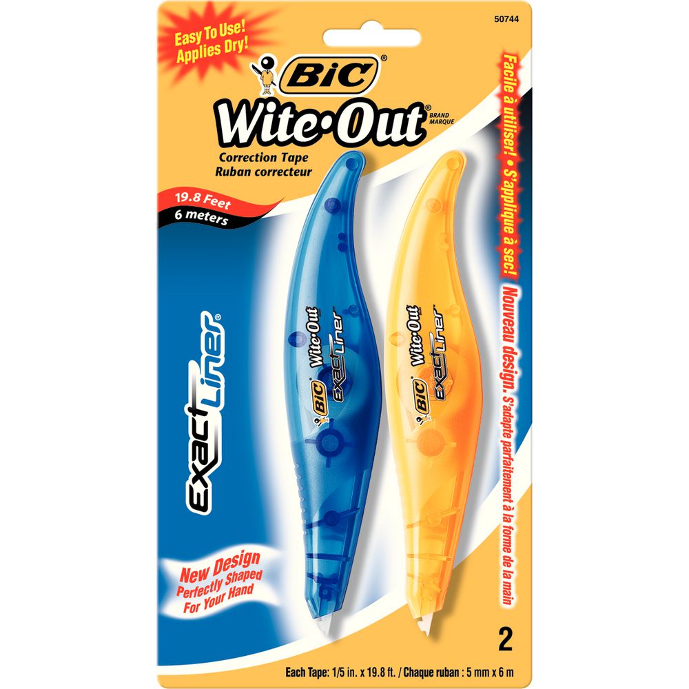 BIC Wite-Out Exact Liner Correction Tape 5mm x 6m 2 Pack