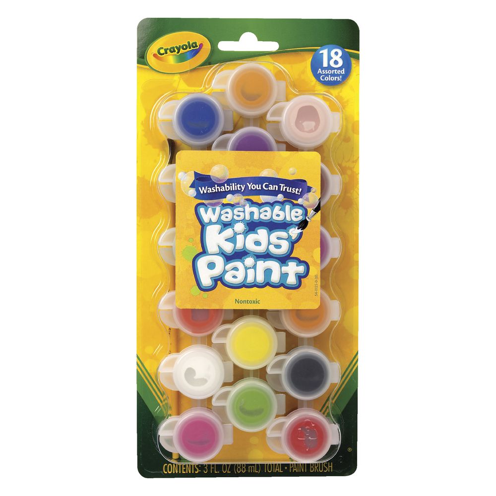 Washable Crayola Poster Paints With Brush 18 Pack