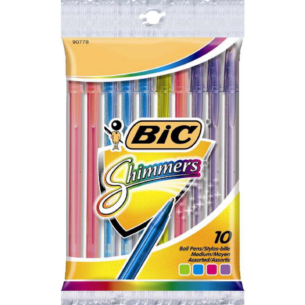 BIC Shimmers Ballpoint Pens Assorted 10 Pack