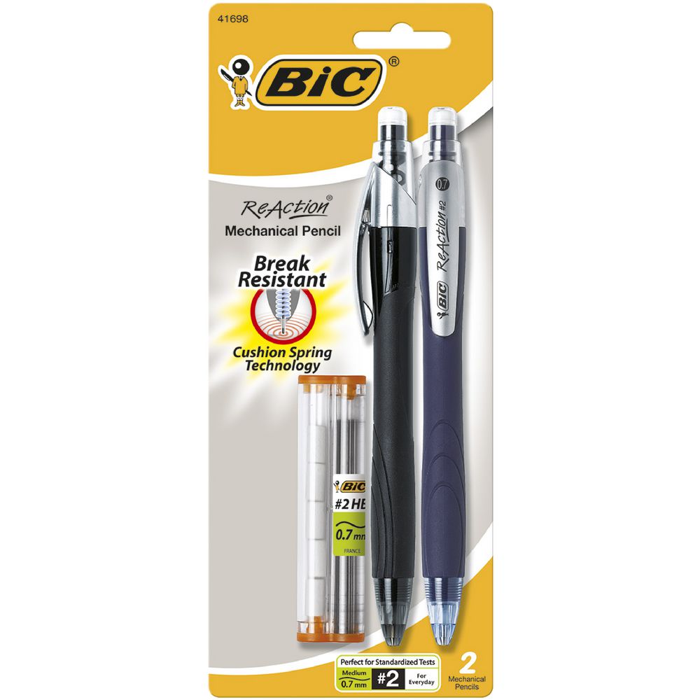 BIC Reaction Mechanical Pencils 0.7mm 2 Pack