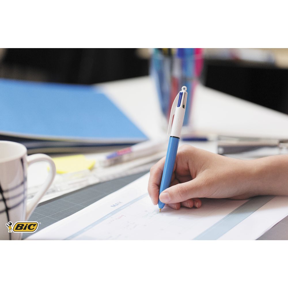 BIC 4 Colour Retractable Ballpoint Pens 12 Pack