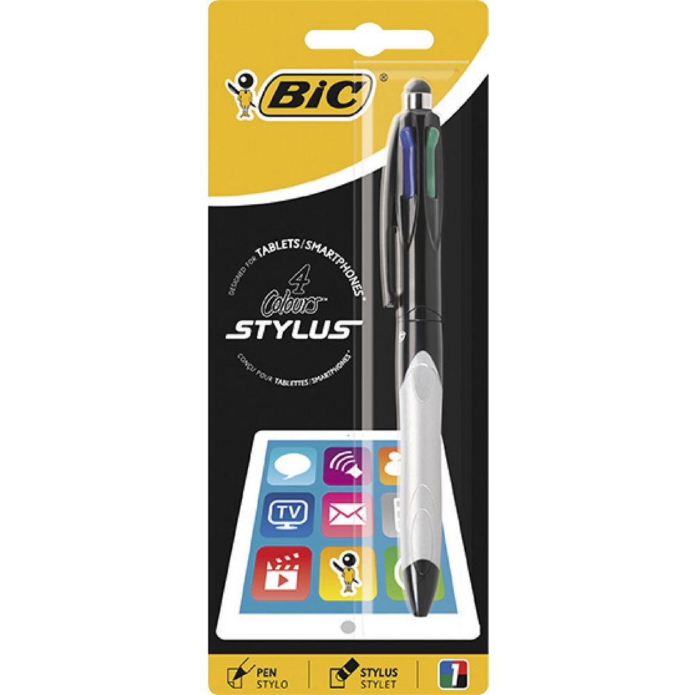 BIC 4 Colour Retractable Stylus Ballpoint Pen