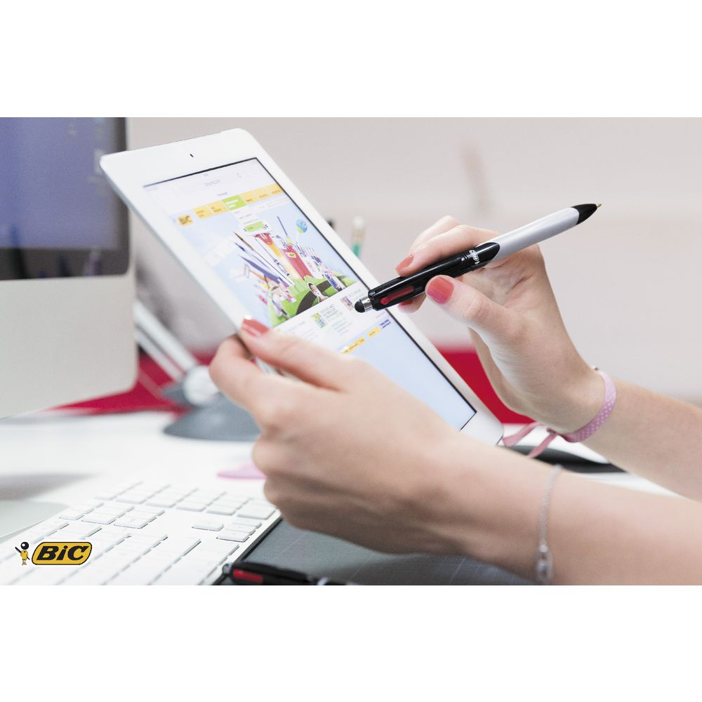 BIC 4 Colour Retractable Stylus Ballpoint Pen