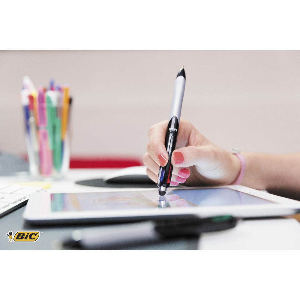 BIC 4 Colour Retractable Stylus Ballpoint Pen