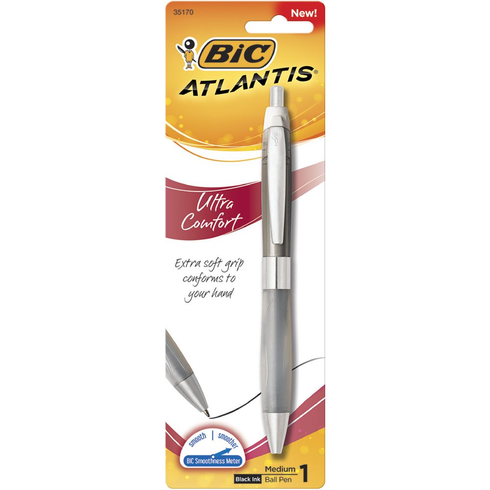 BIC Atlantis Ultra Comfort Retractable Ballpoint Pen Grey