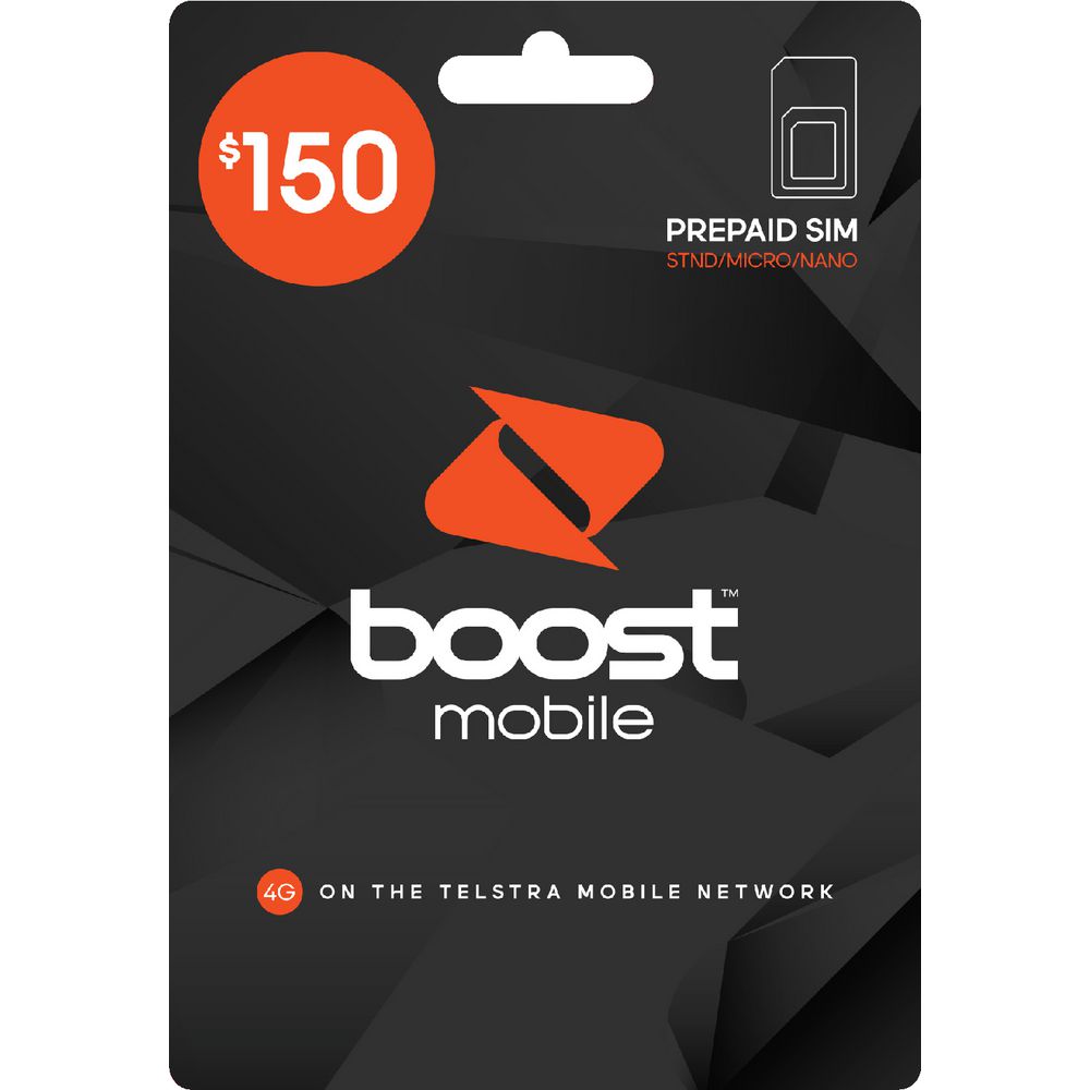 Boost 150 Prepaid SIM Card Black eBay