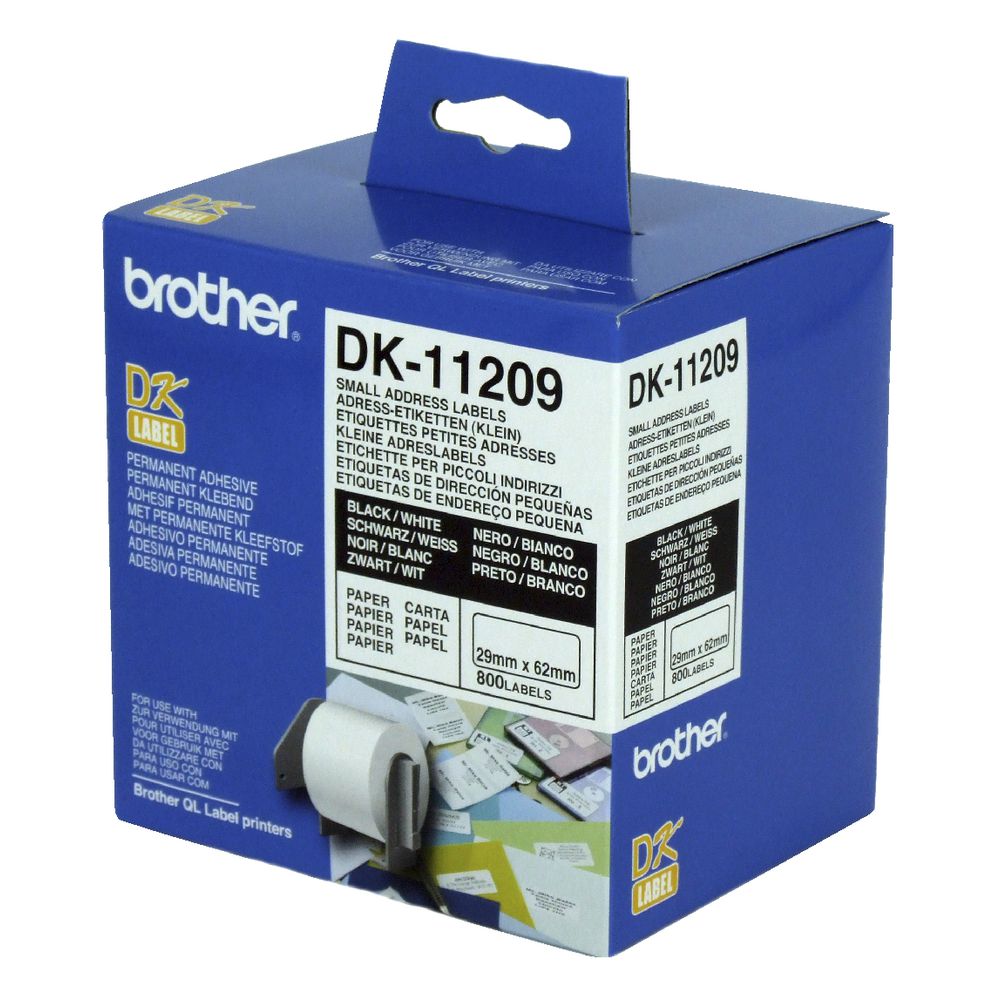Brother Small Address Paper Labels White 800 Pack DK-11209