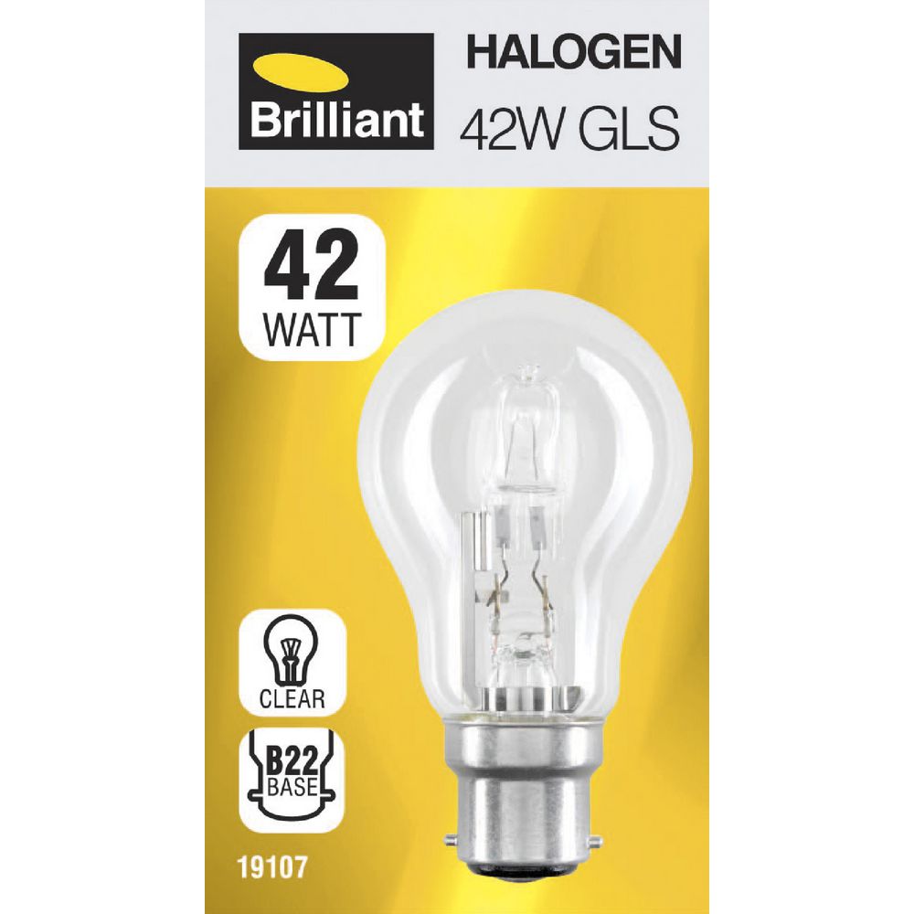 Brilliant Lighting 42W Halogen Globe BC Clear