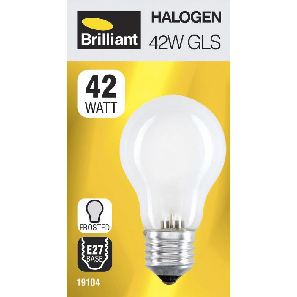 Brilliant Lighting 42W Halogen Globe ES Frosted