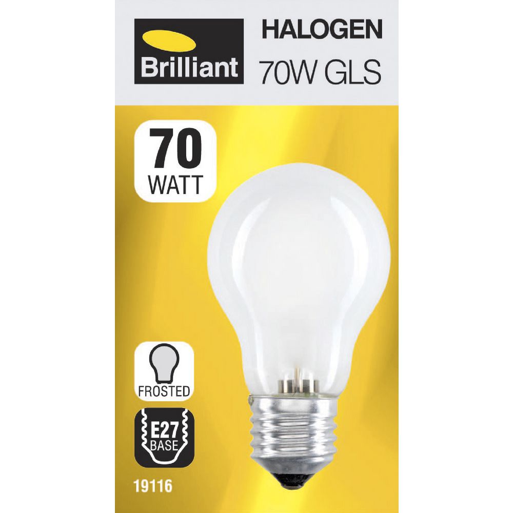 Brilliant Lighting 70W Halogen Globe ES Frosted