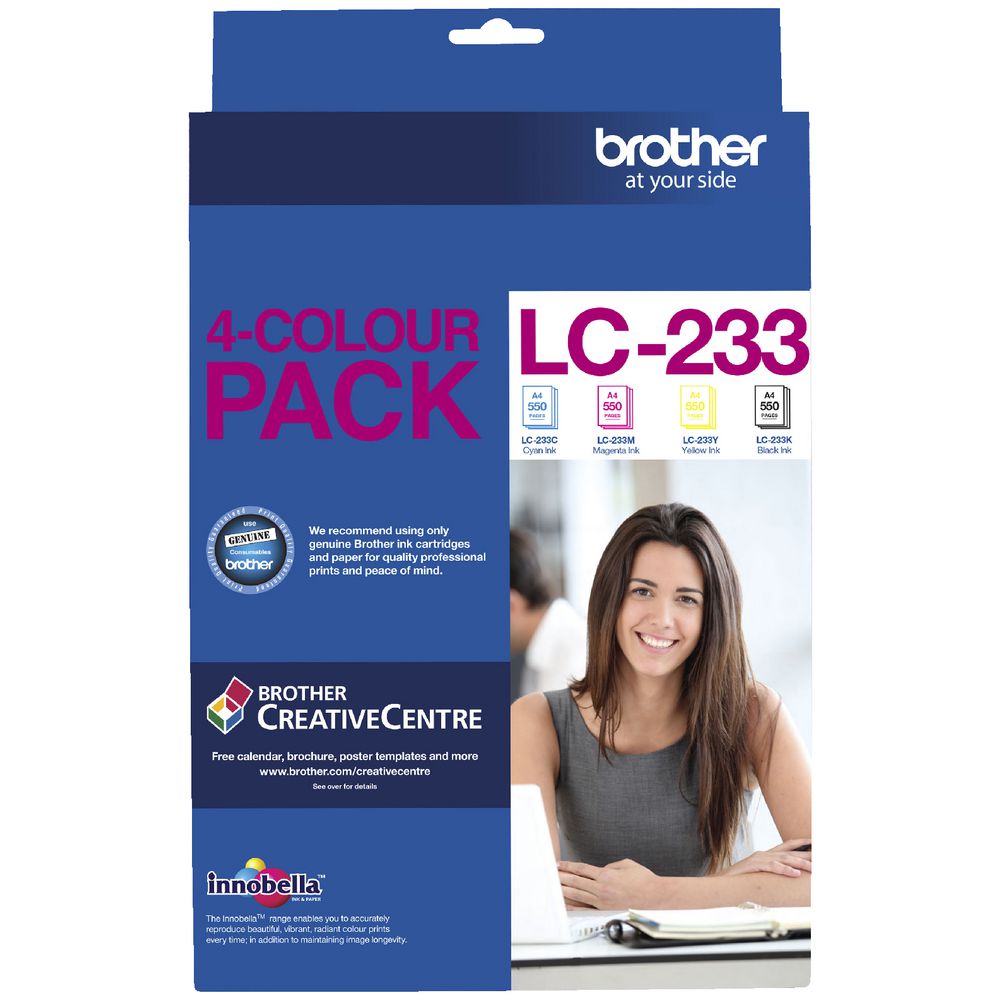Brother LC-233 Ink Cartridge 4 Pack