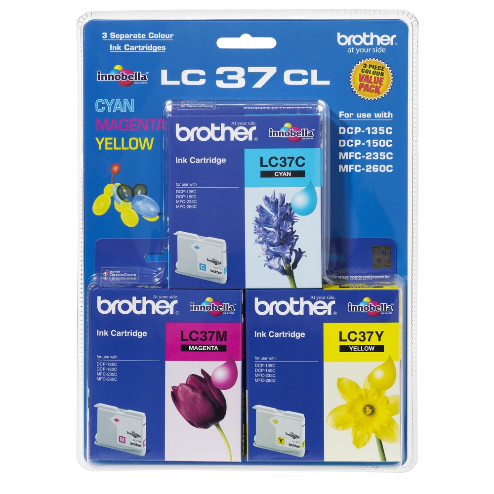 Brother LC-37 Tri-Colour Ink Value Pack
