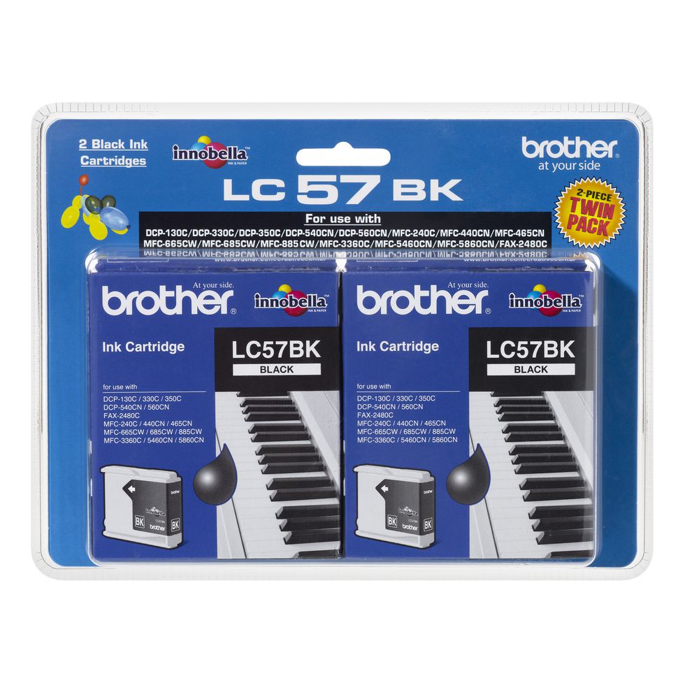 Brother LC-57 Ink Black 2 Pack