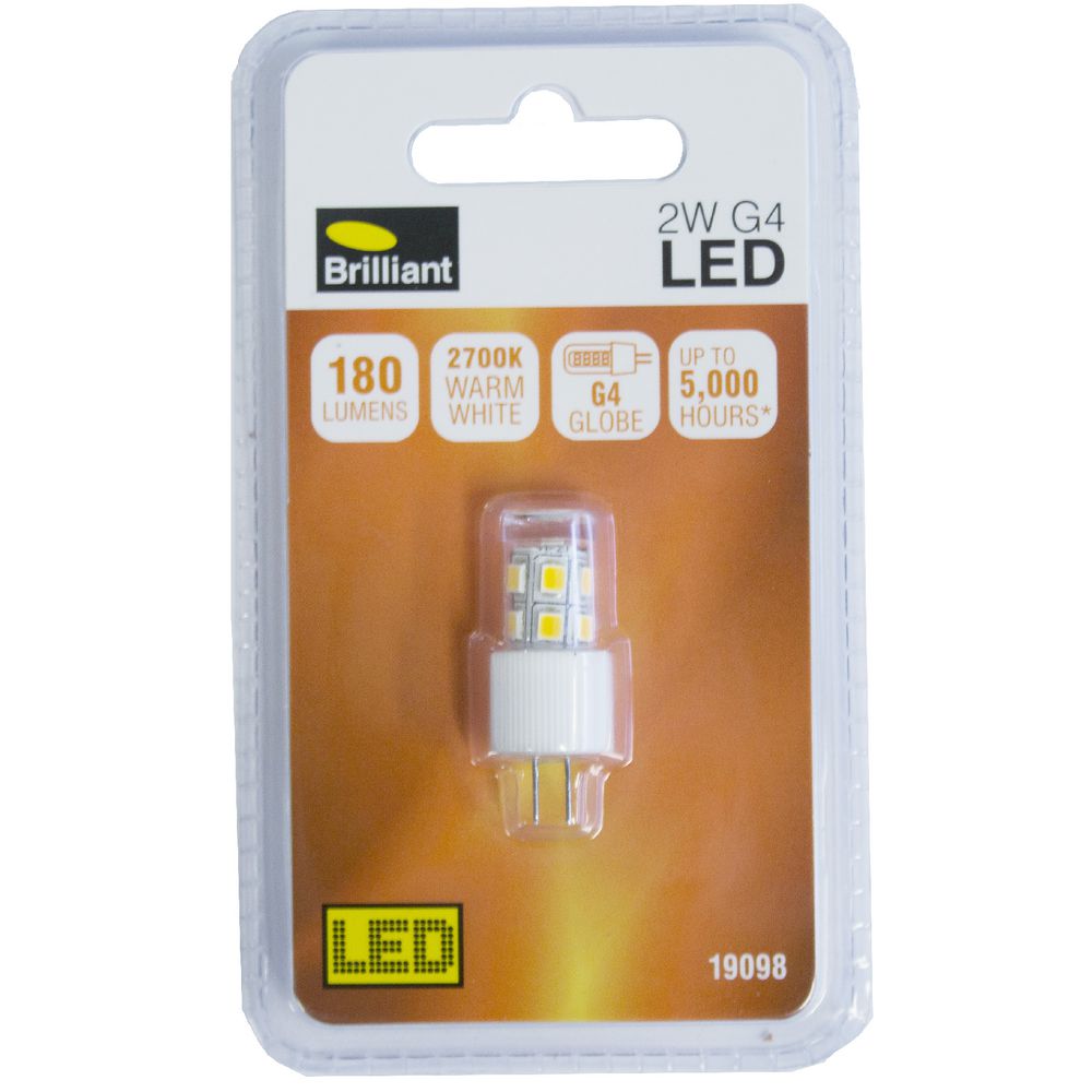 Brilliant Lighting 2W LED Globe G4