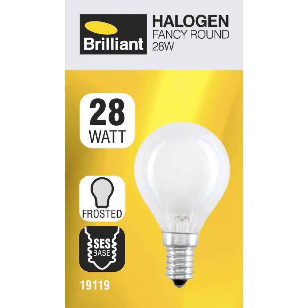 Brilliant Lighting 28W Halogen Round Globe Frosted SES