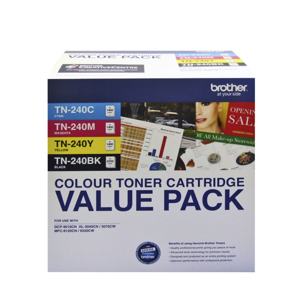 Brother TN-240 Colour Toner Cartridges 4 Pack