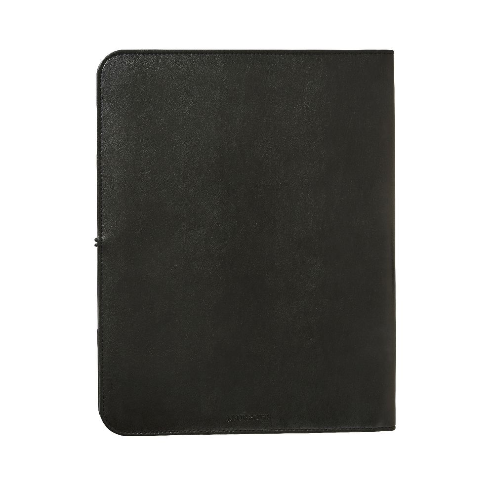 J.Burrows A4 Flat Compendium Elastic Button Black
