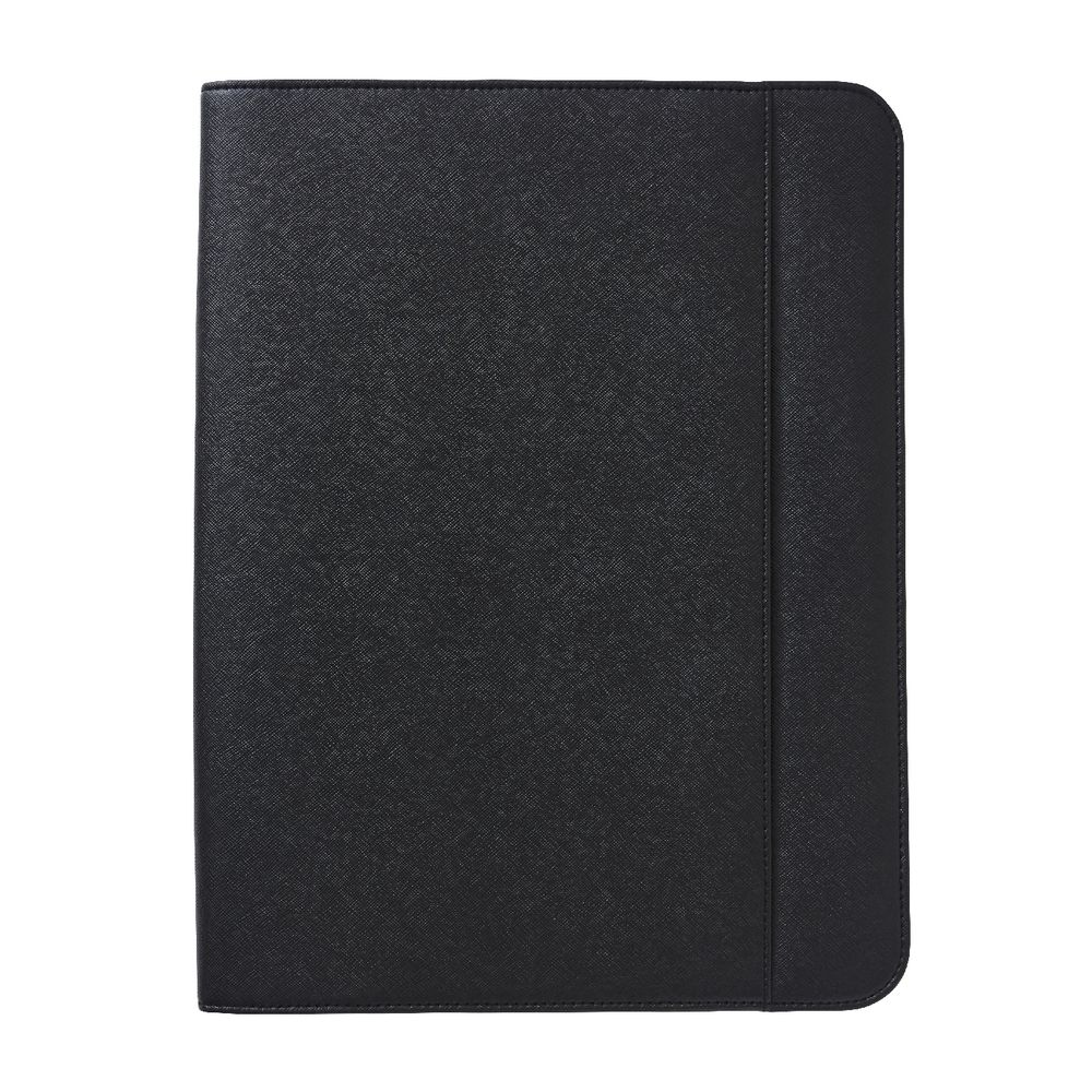 J.Burrows A4 Textured PU Zip Compendium Black