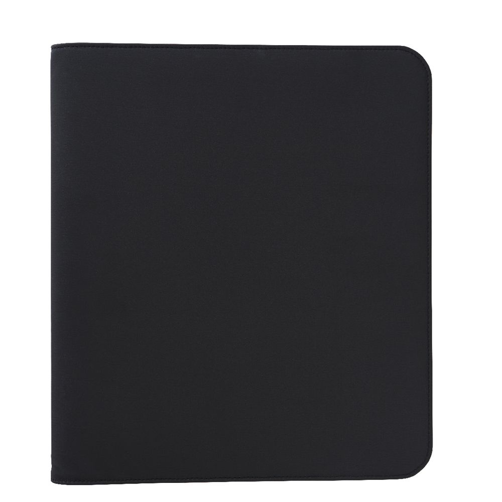 J.Burrows A4 4 Ring Compendium with Zip Black Canvas
