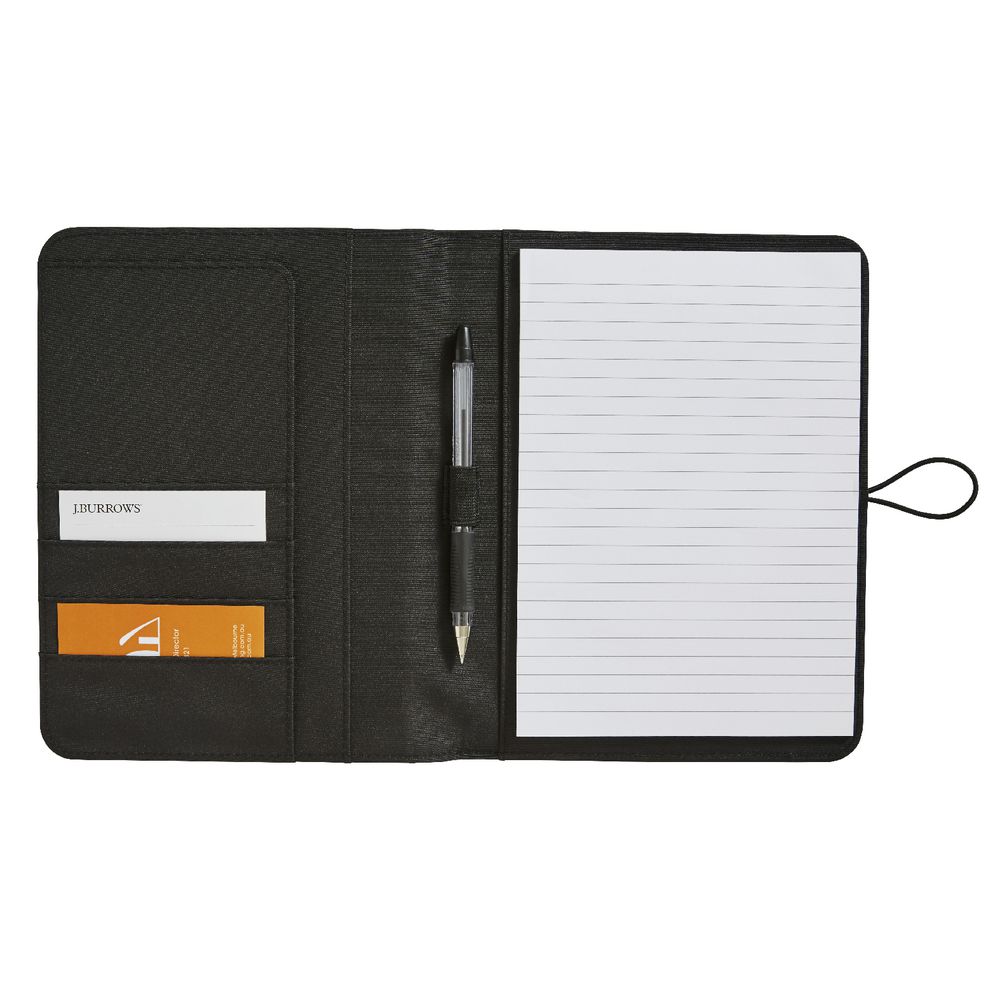 J.Burrows A5 Flat Compendium Button Closure Black