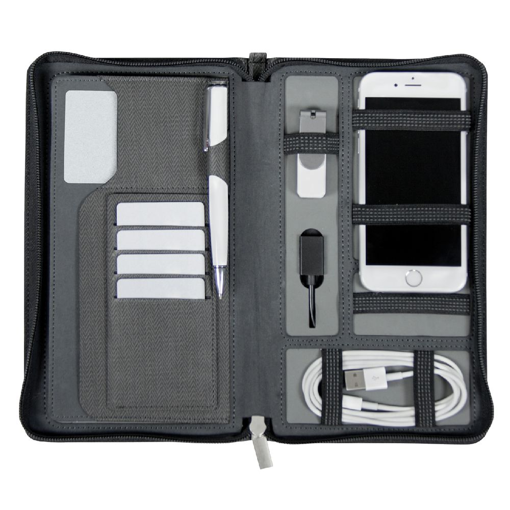J.Burrows Recharging Travel Wallet Charcoal